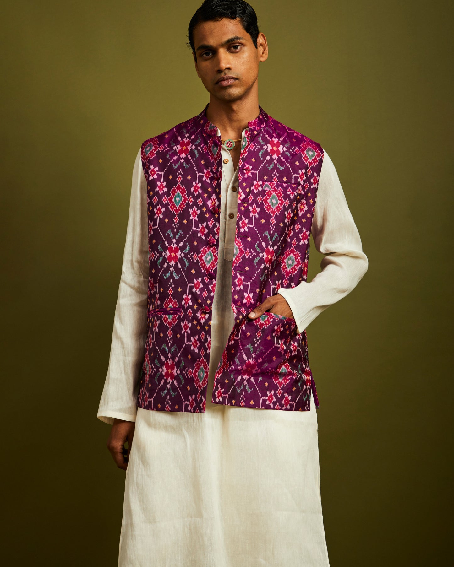 Navratna Patan Patola Purple Bandi