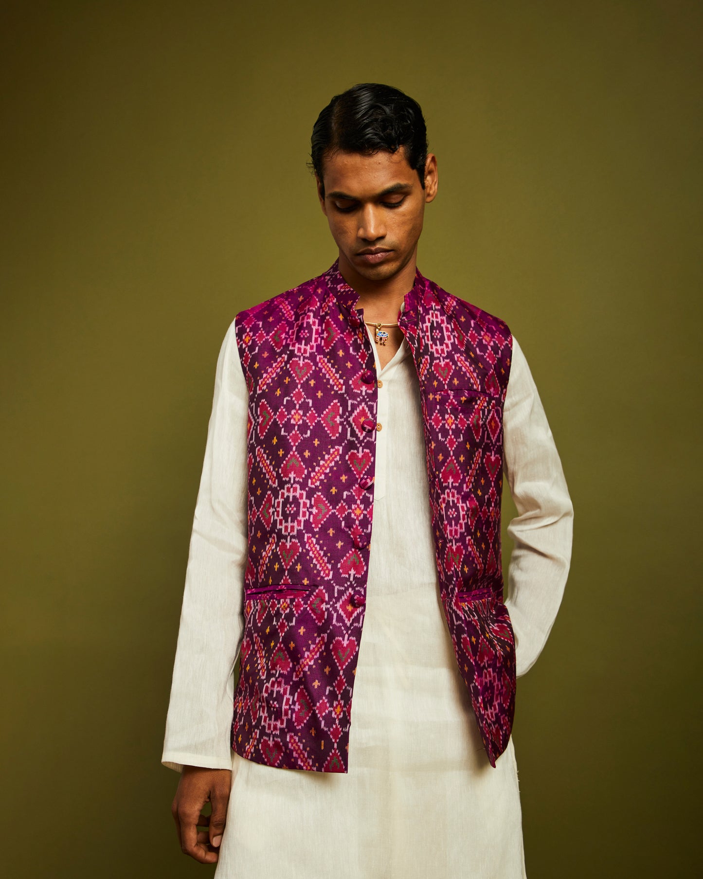 Manek Chowk Patan Patola Purple Bandi