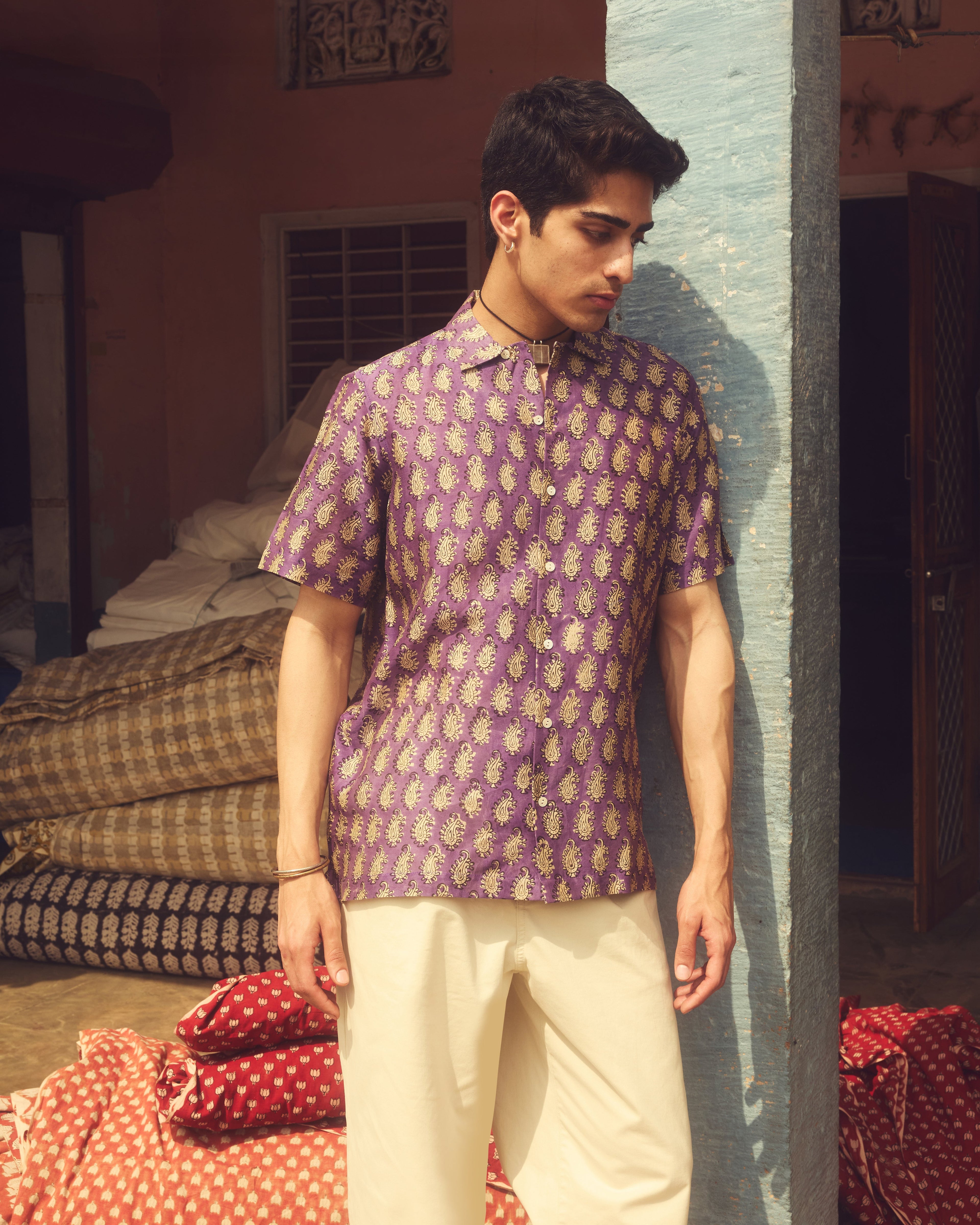 Baingani Pure Chanderi Silk Shirt