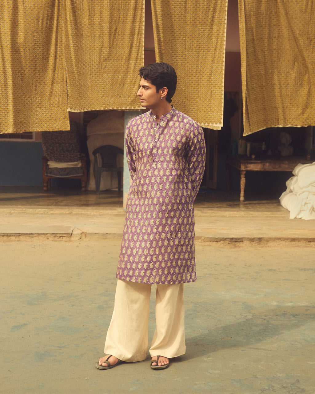 Baingani Pure Chanderi Silk Kurta